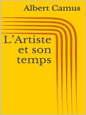 cover image of L'Artiste et son temps